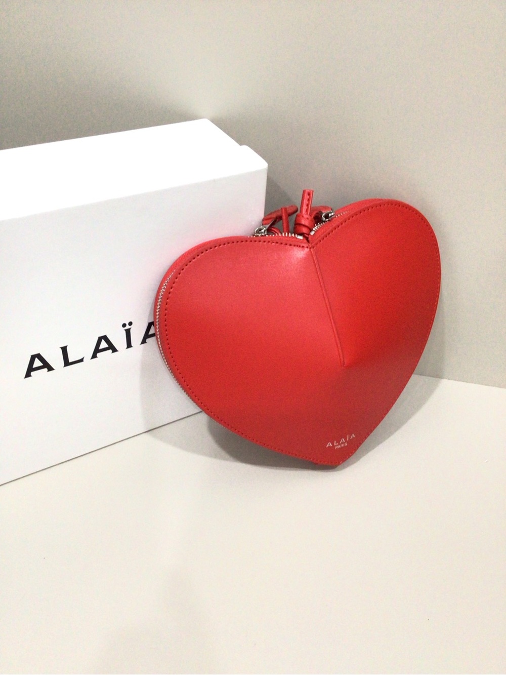 Alaia Red Heart Crossbody Bag
